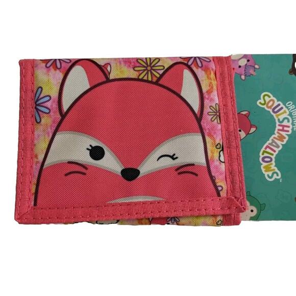 Squishmallows Fifi the Fox Tri Fold Wallet Nylon Velclosure New Kellytoys 4.5” - Picture 1 of 7